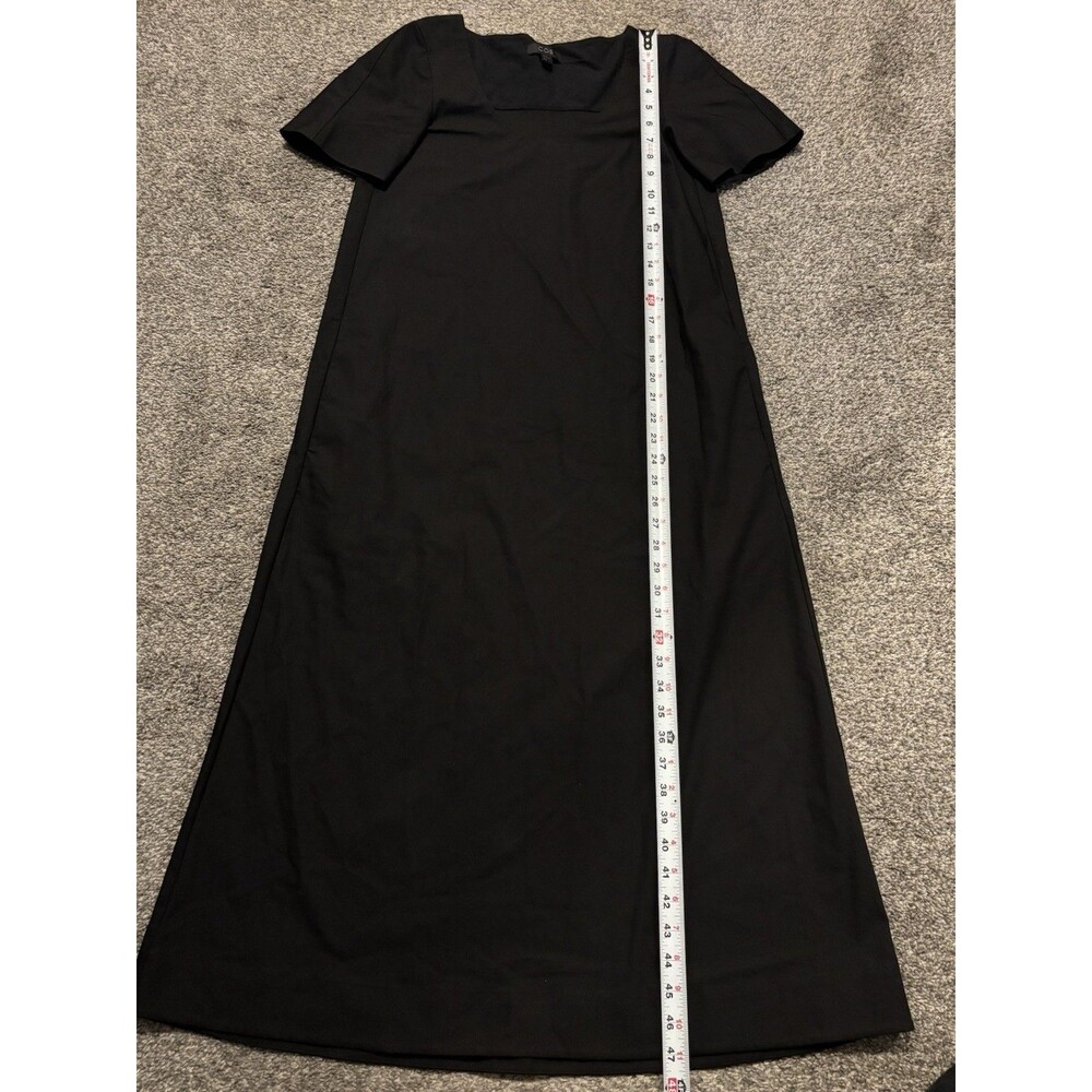 COS Womens Scoop Neck Midi Dress Size 2 Casual Dress Black Short Sleeve - Picture 2 of 7